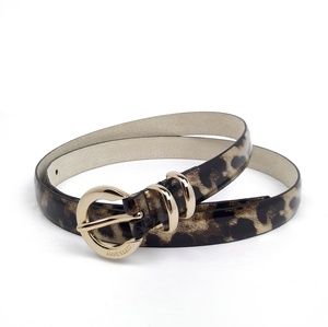Anne Klein Leopard Print Skinny Leather Belt